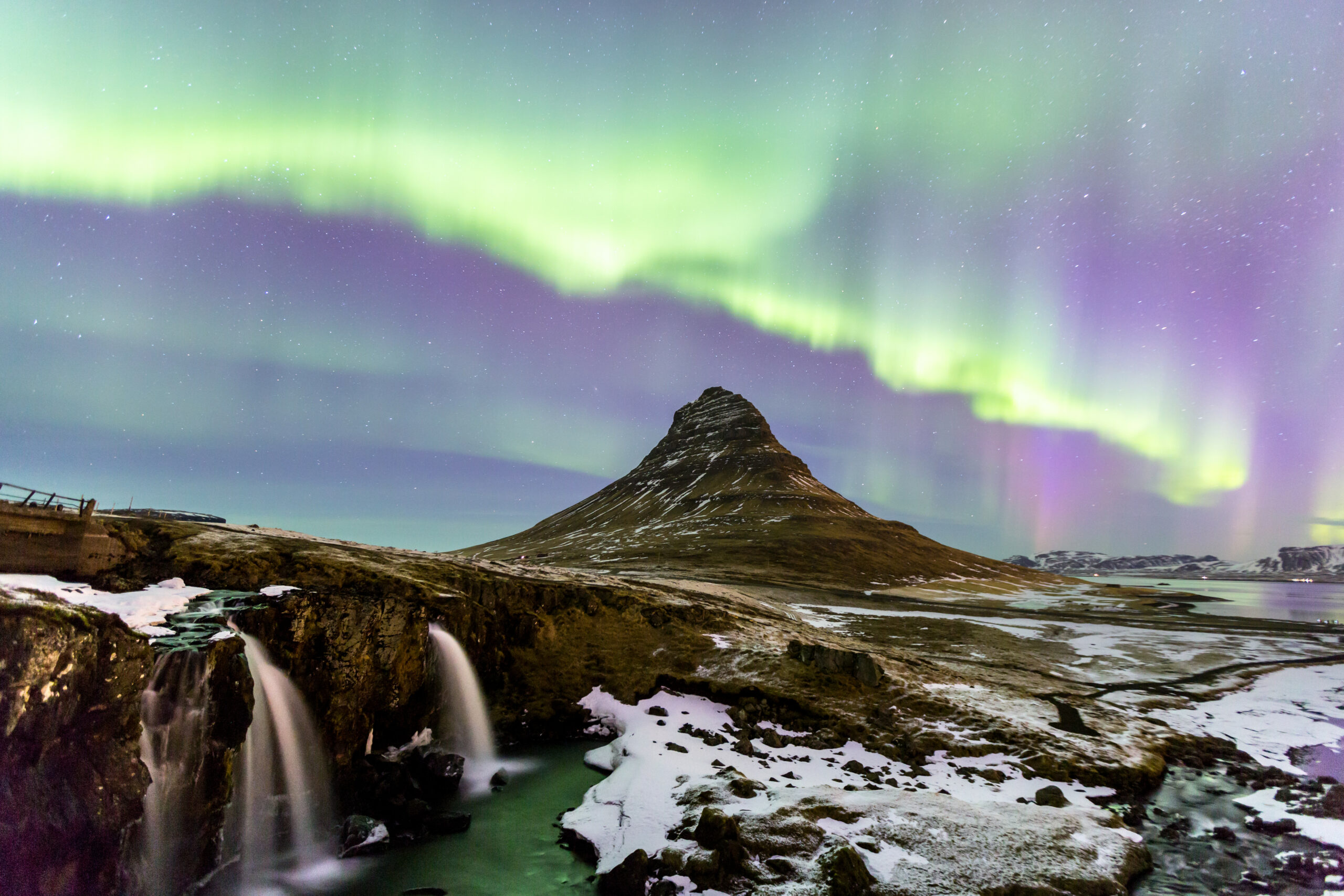 The Northern Light Aurora borealis at Kirkjufell Iceland